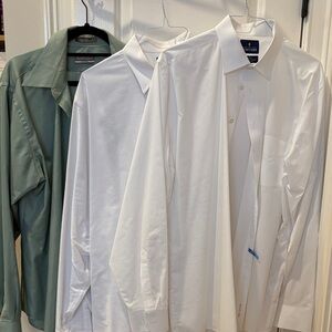 Stafford White and Green Dress Shirts for Men
